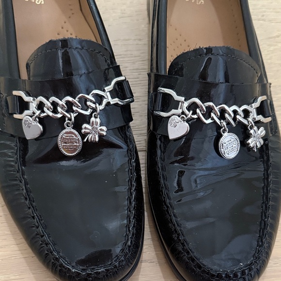 Black Loafers with Silver Charm Detail - Picture 3 of 6